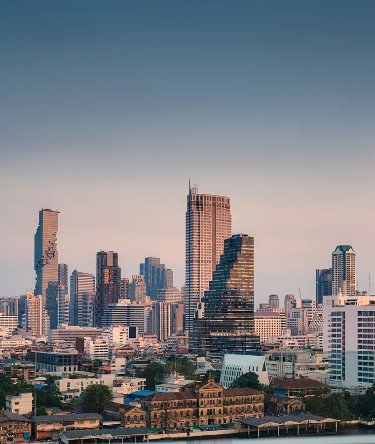 Bangkok skyline at dusk